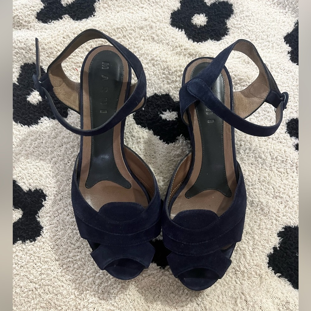 Marni buckle wedge shoes